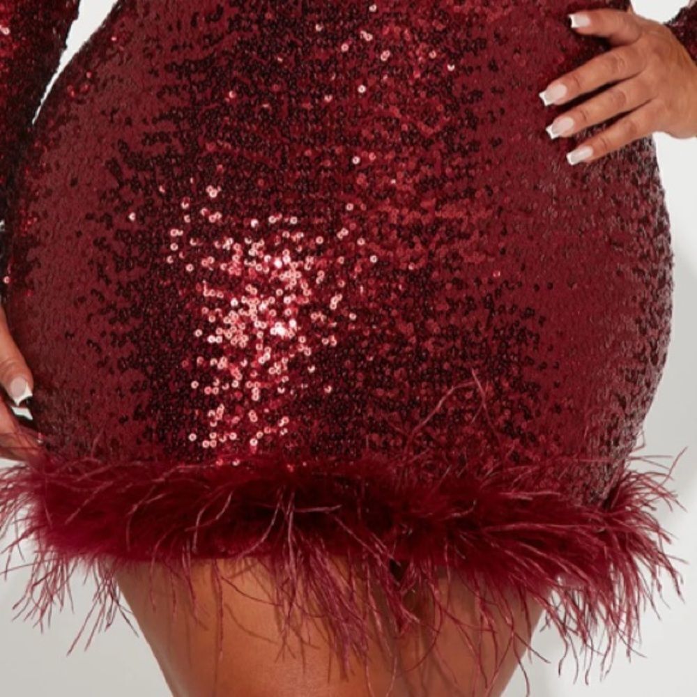 Fashion Nova Burgundy Sequin Mini Dress - Picture 11 of 12
